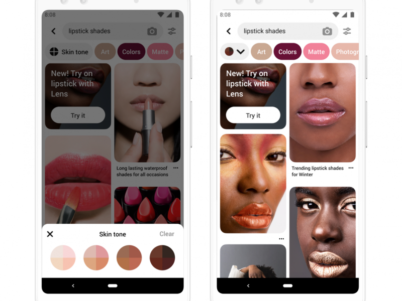 Pinterest Try On lipstick AR tool