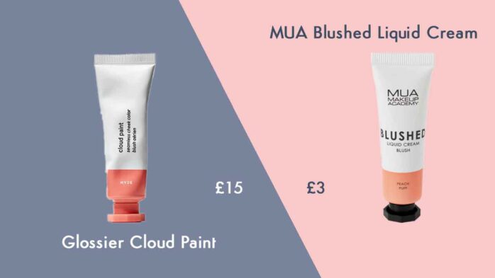 Cheap Glossier Cloud Paint alternative makeup MUA Blushed Liquid Cream