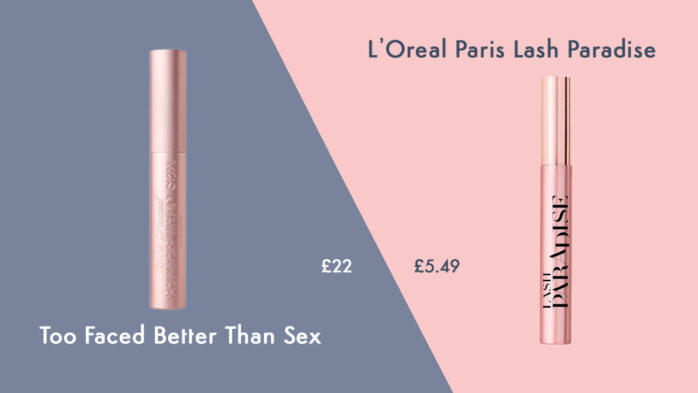 Too Faced Better than Sex mascara cheap alternative from Loreal