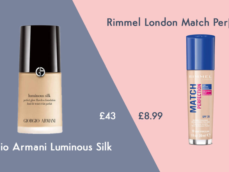 Makeup dupe for Giorgio Armani foundation cheap alternative from Rimmel