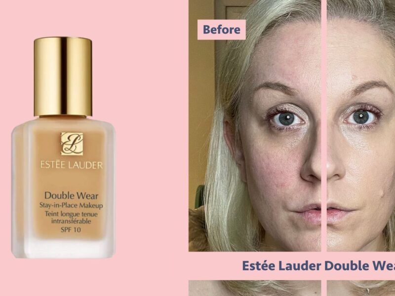 Estee Lauder Double Wear foundation before and after