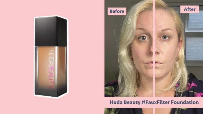 Huda Beauty foundation before and after