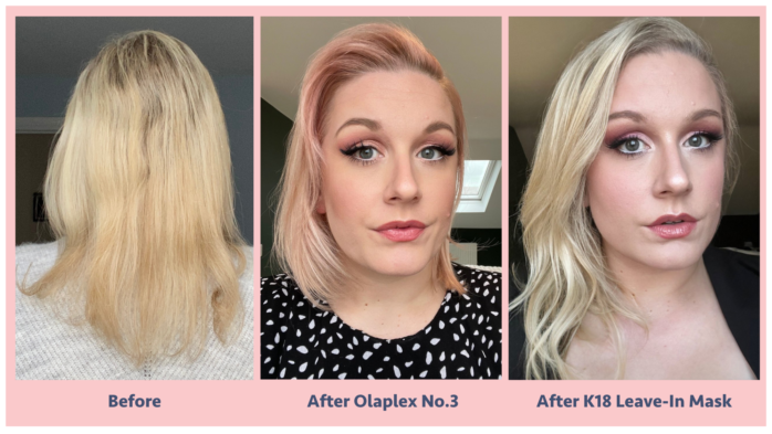 K18 vs Olaplex before and after photos