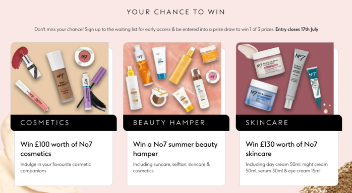 Boots No7 Beauty Vault competition